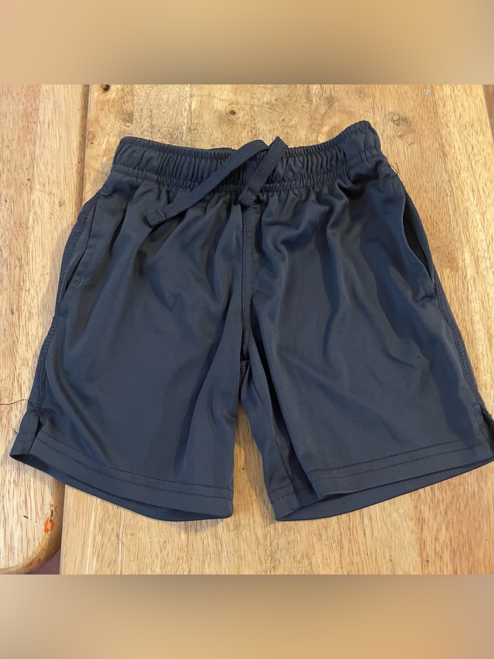 Boys Athletic Shorts Black Drawstring Pockets Size XS
